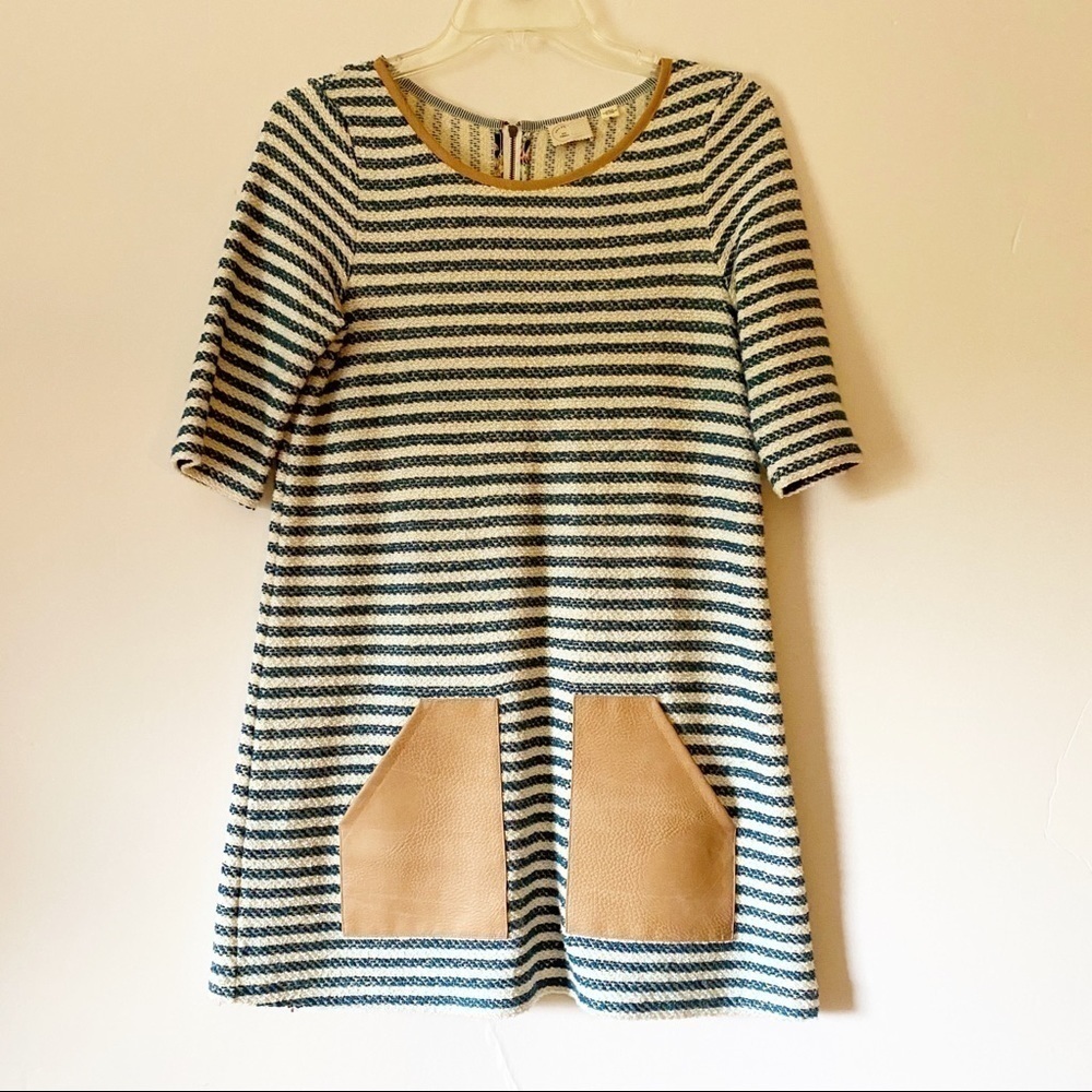 𝅺POSTMARK Tunic Dress Navy Stripes Size XS
